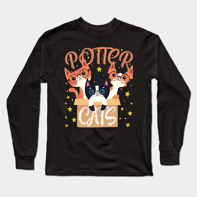 Potter Cats 3 Long Sleeve T-Shirt by TarikStore